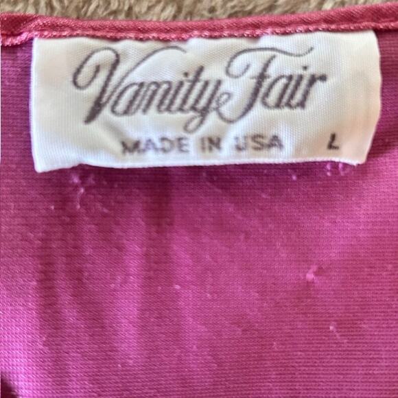 Vintage Vanity Fair Pink Satin Slip Dress - Size Large - Made in USA - Picture 6 of 7
